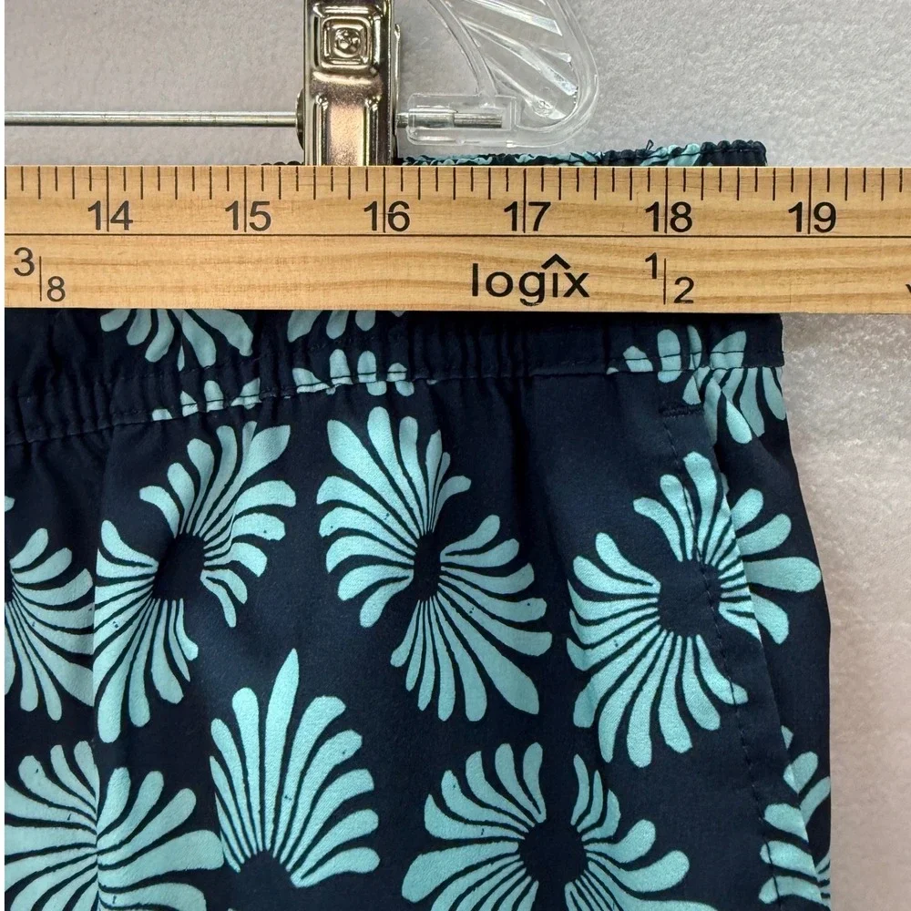 Goodfellow Swim Trunks Men XL Blue Floral Fan Print Mesh Liner Board Shorts‎